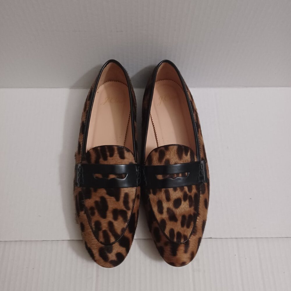 J.CREW ACADEMY LOAFERS IN LEOPARD CALF HAIR SIZE 7.5 - Picture 16 of 16